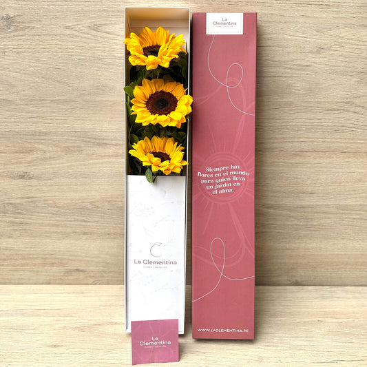 Caja Classic de 3 Girasoles