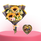 Ramo 3 Girasoles + bombones de 3 Und.